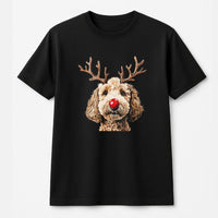 Reindeer Dog T-Shirt, Christmas Goldendoodle Shirt, Adorable Holiday Goldendoodle Tee, Humorous Xmas Puppy Shirt, Goldendoodle Dog Mom Present