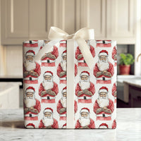 Hipster Tattoo Sleeve Santa Wrapping Paper, Tattooed Santa Wrapping Paper, Cool Alternative Christmas Wrapping Paper, Punk Gift Wrap Roll