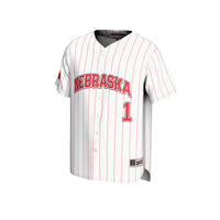 #1 Nebraska Huskers Lightweight Baseball Jersey - White