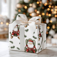 Book Lover Santa Claus Gift Wrap, Reading Santa Christmas Wrapping Paper, Comfy Watercolor Wrapping Paper Roll, Holiday Storybook Gift Wrap