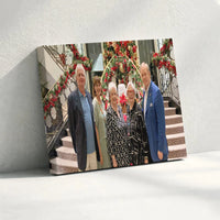 Christmas Holiday Portrait Wall Art, Custom Family Photo Horizontal Canvas, Personalized Group Picture Print, Grandparents Present