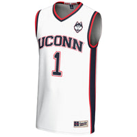 #1 UConn Huskies Lightweight Basketball Jersey - White