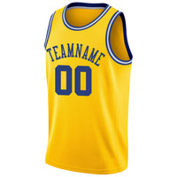 Custom Basketball Jersey - Gold Royal-White Round Neck Rib-Knit