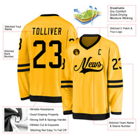 Custom Hockey Jersey - Gold Black