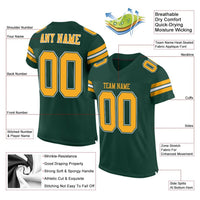 Custom Football Jersey - Green Gold-White Mesh Authentic