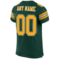 Custom Football Jersey - Green Gold-White Mesh Authentic