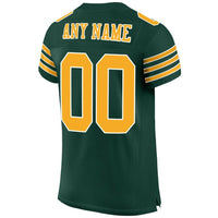 Custom Football Jersey - Green Gold-White Mesh Authentic
