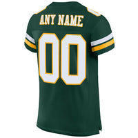Custom Football Jersey - Green White-Gold Mesh Authentic