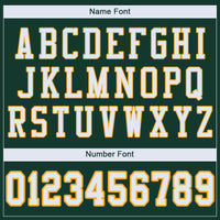 Custom Football Jersey - Green White-Gold Mesh Authentic
