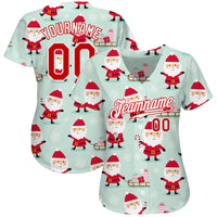 Custom Baseball Jersey - Green Red-White Christmas 3D Authentic