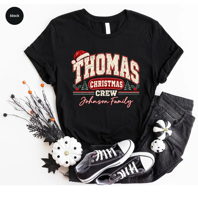 Custom Family Christmas Shirts, Personalized Christmas Crew Shirt