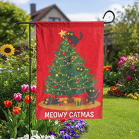 Black Cats Christmas Tree Holiday Yard Flag, Meowy Catmas Garden Flag, Winter Season Lawn Banner, Cat Lover Porch Decor Present