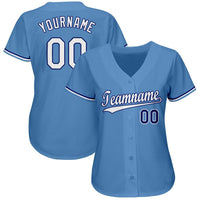 Custom Baseball Jersey - Light Blue White-Royal