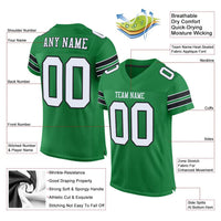 Custom Football Jersey - Grass Green White-Black Mesh Authentic