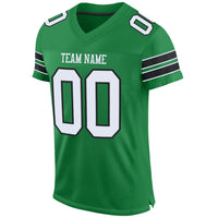 Custom Football Jersey - Grass Green White-Black Mesh Authentic