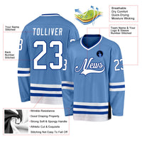 Custom Hockey Jersey - Light Blue White-Royal