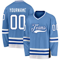 Custom Hockey Jersey - Light Blue White-Royal