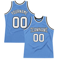 Custom Basketball Jersey - Light Blue White-Black Authentic Throwback