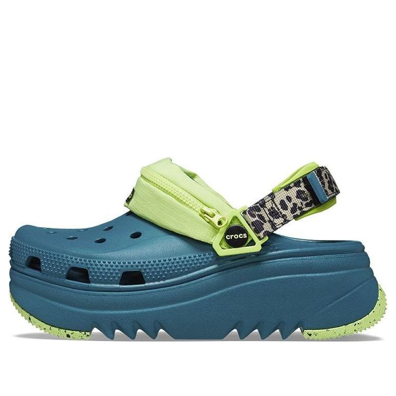 Clogs - Animal Print - Teal / Green - Style 208605-9DB