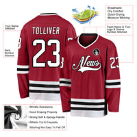 Custom Hockey Jersey - Maroon White-Black