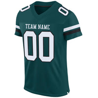 Custom Football Jersey - Midnight Green White-Black Mesh Authentic