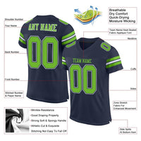 Custom Football Jersey - Navy Neon Green-White Mesh Authentic