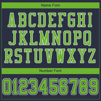 Custom Football Jersey - Navy Neon Green-White Mesh Authentic