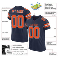 Custom Football Jersey - Navy Orange-White Mesh Authentic