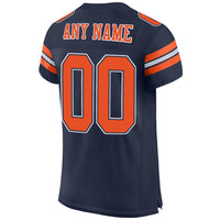 Custom Football Jersey - Navy Orange-White Mesh Authentic