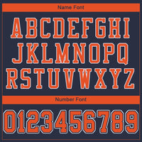 Custom Football Jersey - Navy Orange-White Mesh Authentic