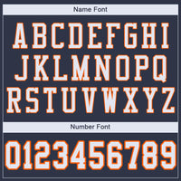 Custom Football Jersey - Navy White-Orange Mesh Authentic