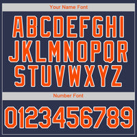 Custom Baseball Jersey - Navy Orange-White Authentic
