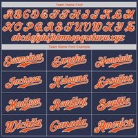 Custom Baseball Jersey - Navy Orange-White Authentic
