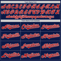 Custom Baseball Jersey - Navy Red-White Authentic