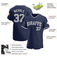 Custom Baseball Jersey - Navy Gray-White Authentic