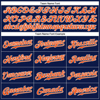 Custom Baseball Jersey - Navy White Pinstripe Orange-White Authentic