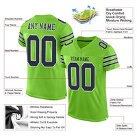 Custom Football Jersey - Neon Green Navy-White Mesh Authentic