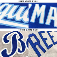 Custom Baseball Jersey - Gray Navy-White