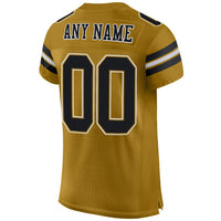 Custom Football Jersey - Old Gold Black-White Mesh Authentic