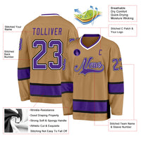 Custom Hockey Jersey - Old Gold Purple-Black