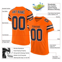 Custom Football Jersey - Orange Navy-White Mesh Authentic