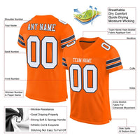 Custom Football Jersey - Orange White-Navy Mesh Authentic
