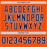 Custom Baseball Jersey - Orange Navy-White Authentic