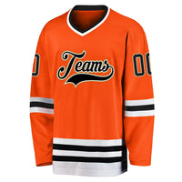 Custom Hockey Jersey - Orange Black-Old Gold