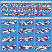 Custom Baseball Jersey - Powder Blue White-Red Authentic American Flag Fashion