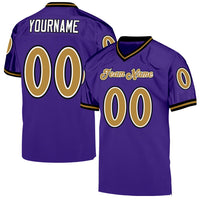 Custom Football Jersey - Purple Old Gold-Black Mesh Authentic Throwback