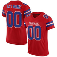 Custom Football Jersey - Red Royal-White Mesh Authentic