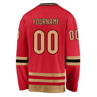 Custom Hockey Jersey - Red Old Gold-Black