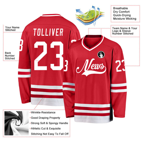 Custom Hockey Jersey - Red White