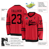 Custom Hockey Jersey - Red Black
